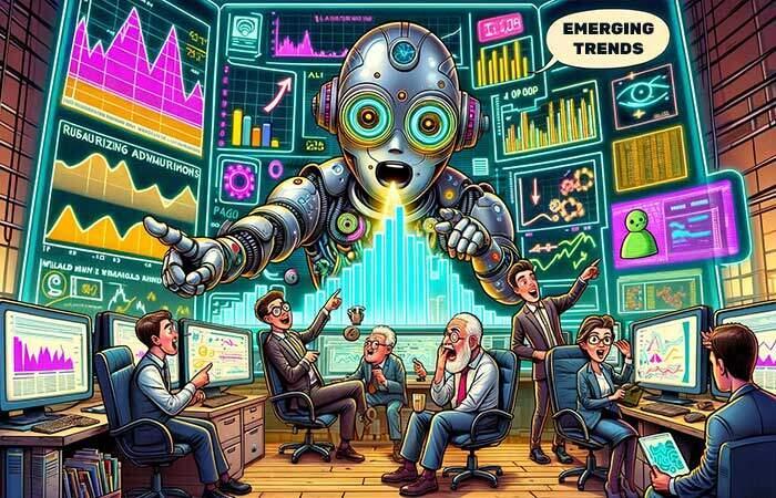 Illustration depicting the evolution of wealth management through personalized services and technological advancements in 2024